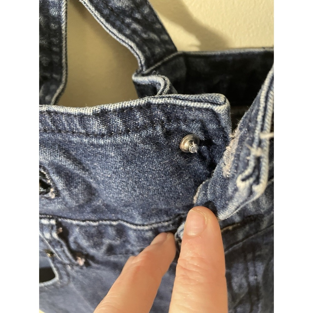 Vintage Denim Overall Waiters XS Railroad Y2K 90's Indie Streetwear Belt Loop - Picture 5 of 8